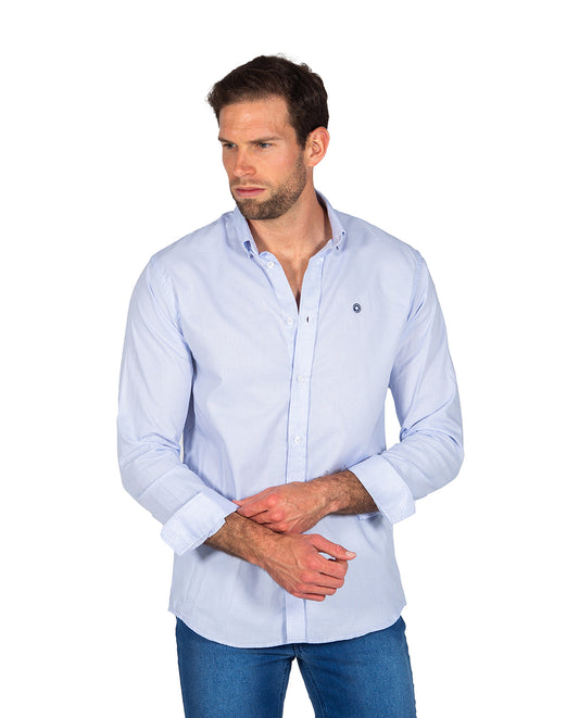 Light Blue Mosaic Poplin Shirt