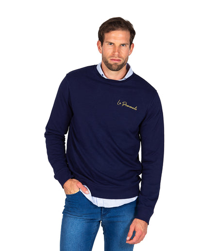 Embroidered Sweatshirt with Navy Name