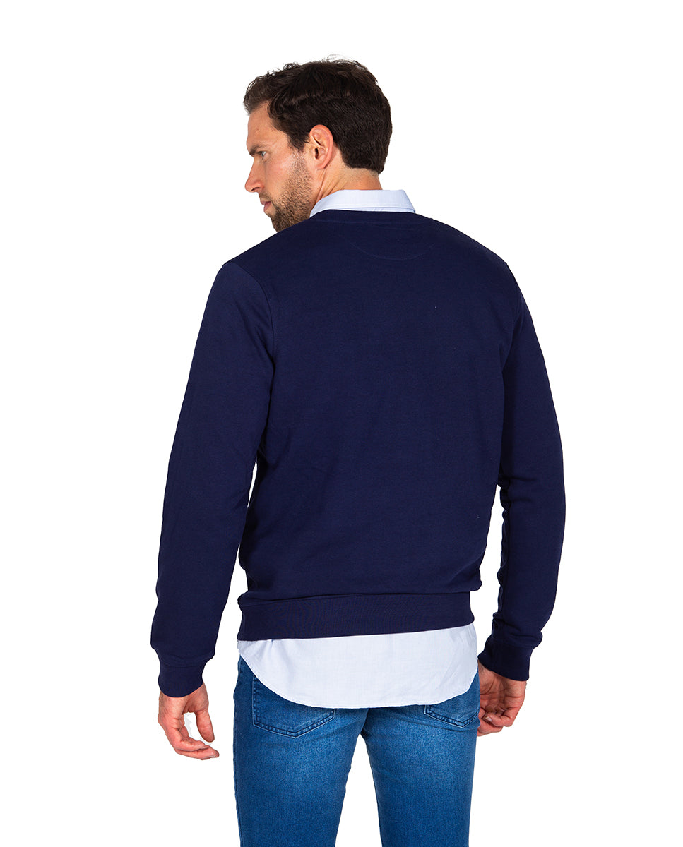 Embroidered Sweatshirt with Navy Name