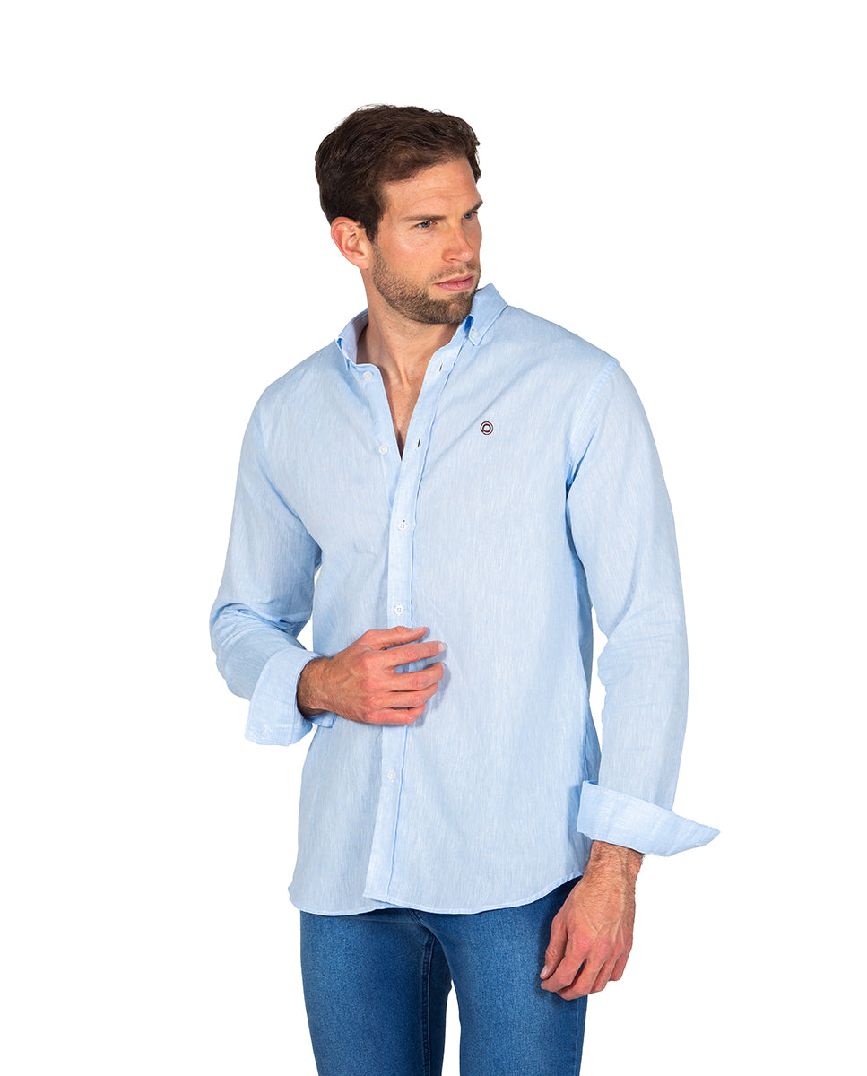 Camisa Lino Celeste