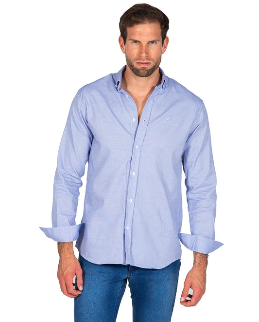 Blue Mosaic Poplin Shirt