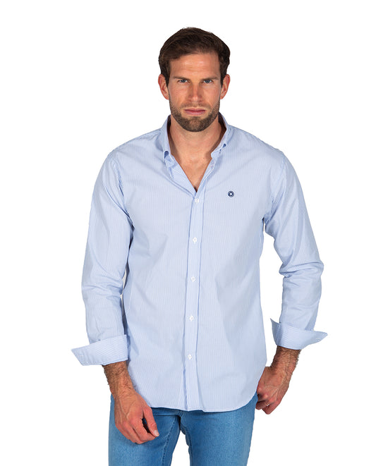 Sky Blue Stripe Poplin Shirt