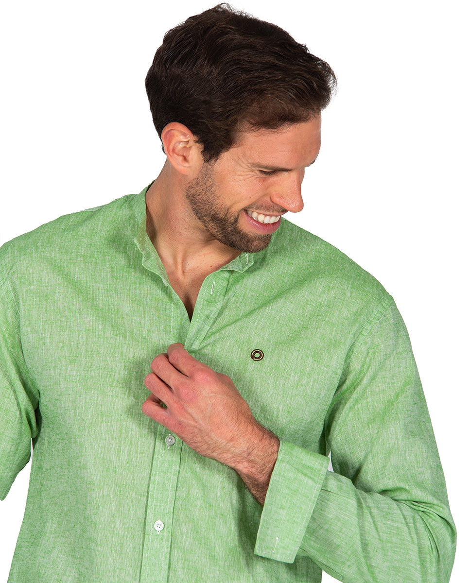 Camisa Mao Lino Verde