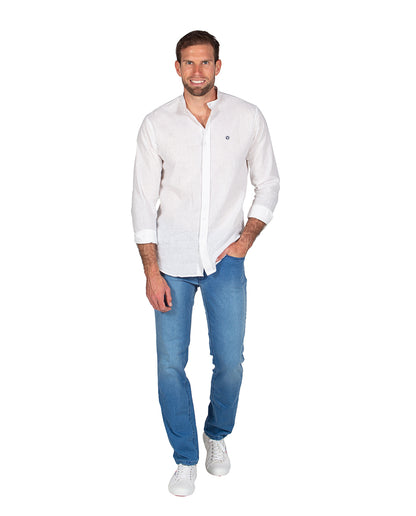 White Linen Mao Shirt