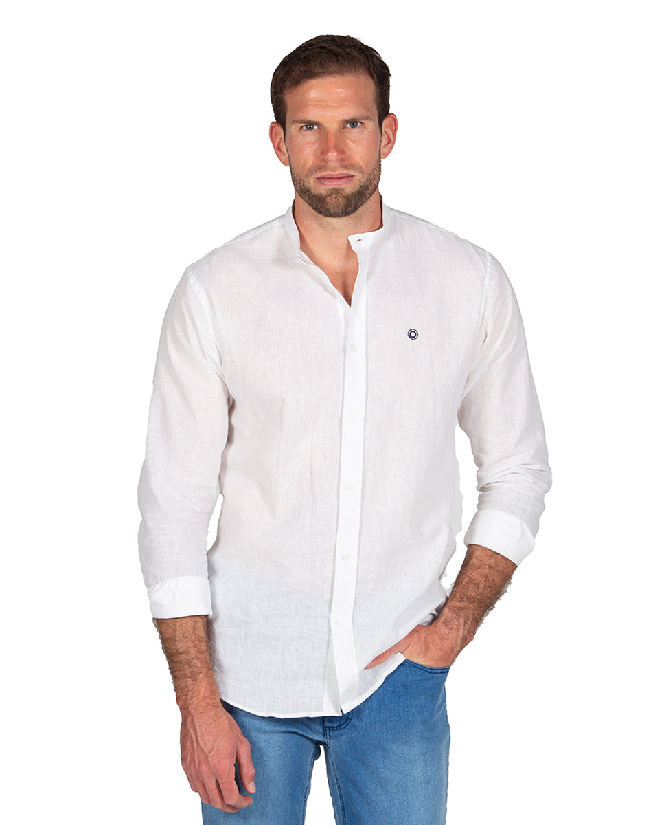 White Linen Mao Shirt