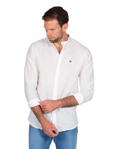 White Linen Mao Shirt