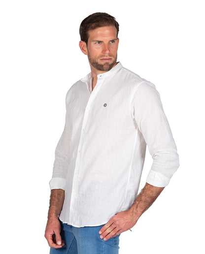 White Linen Mao Shirt