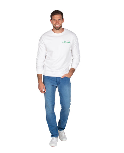 White Name Embroidered Sweatshirt