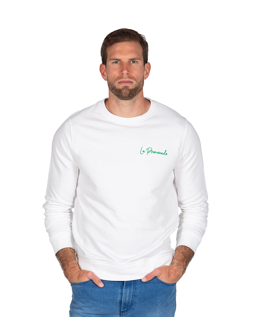 White Name Embroidered Sweatshirt