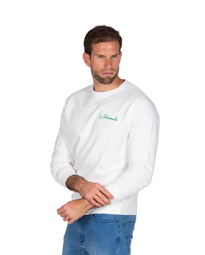 White Name Embroidered Sweatshirt