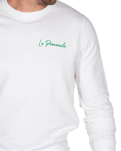 White Name Embroidered Sweatshirt