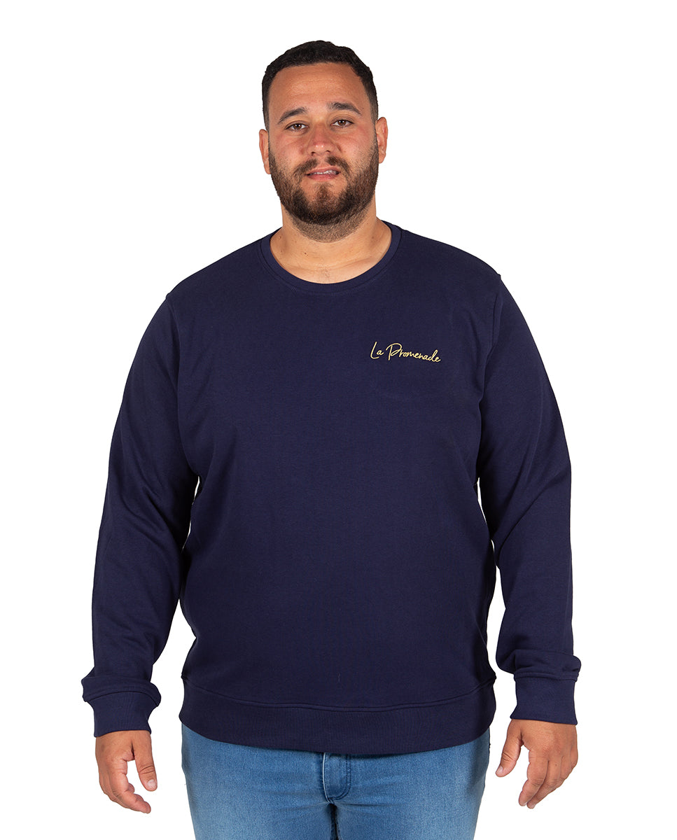 Embroidered Sweatshirt with Navy Name