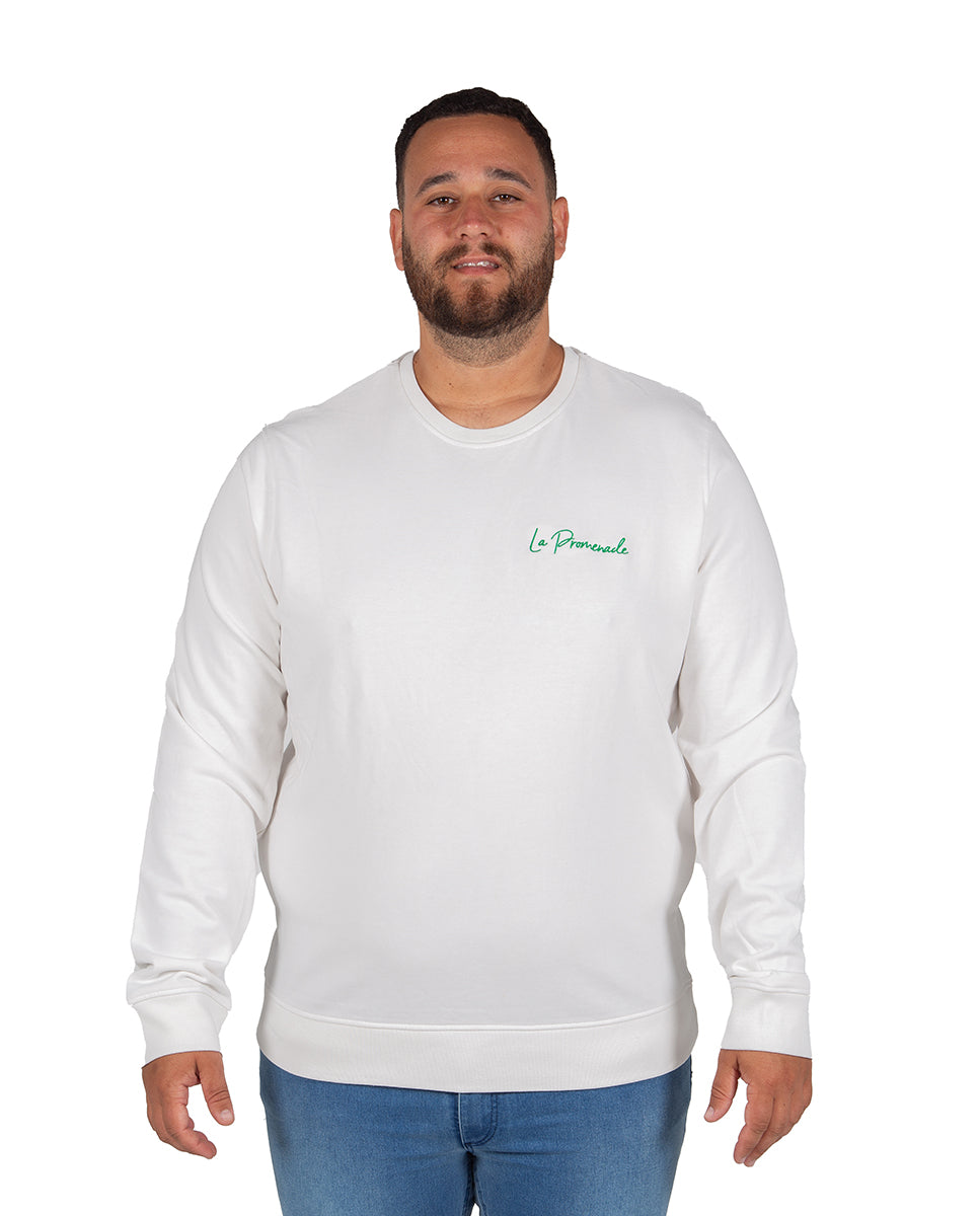 White Name Embroidered Sweatshirt