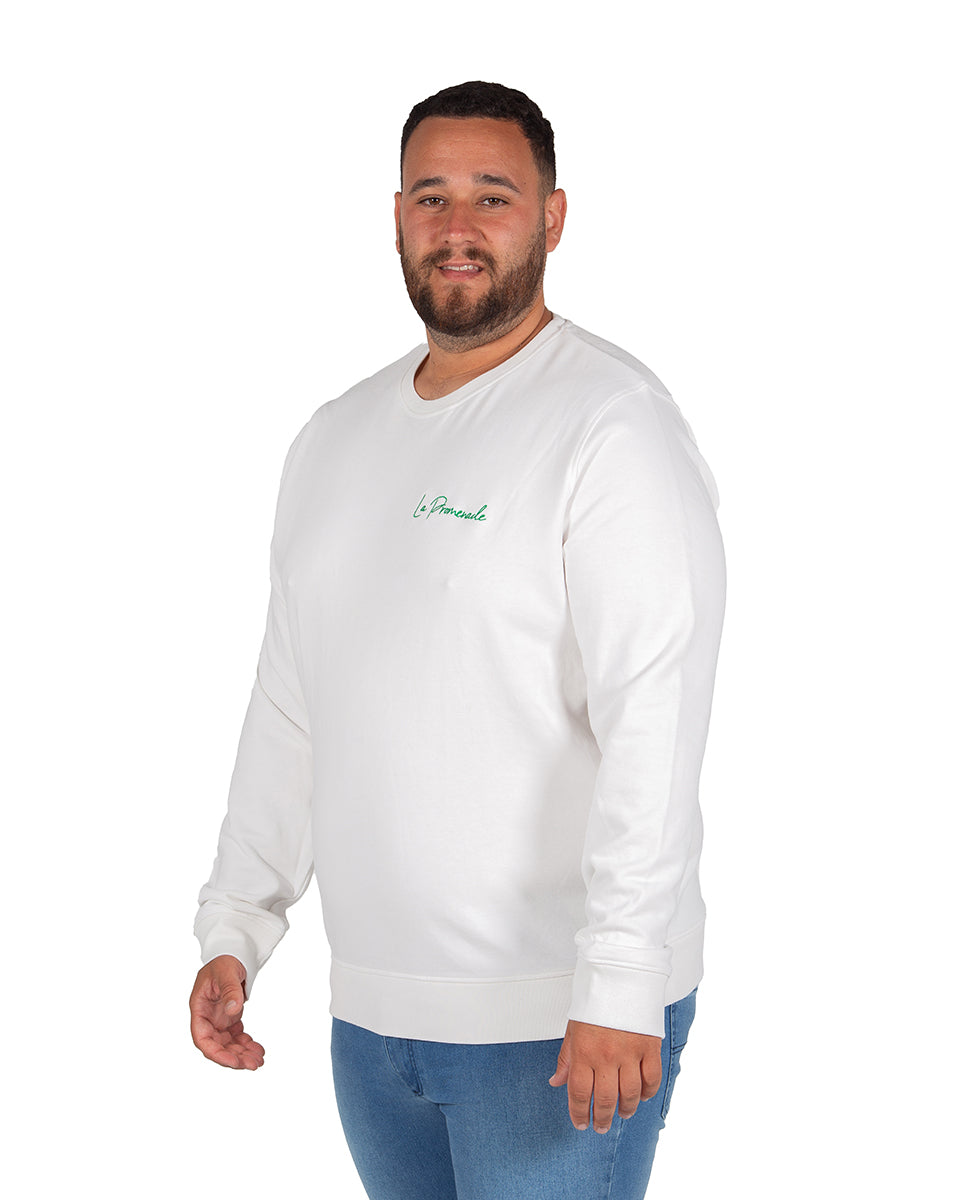 White Name Embroidered Sweatshirt