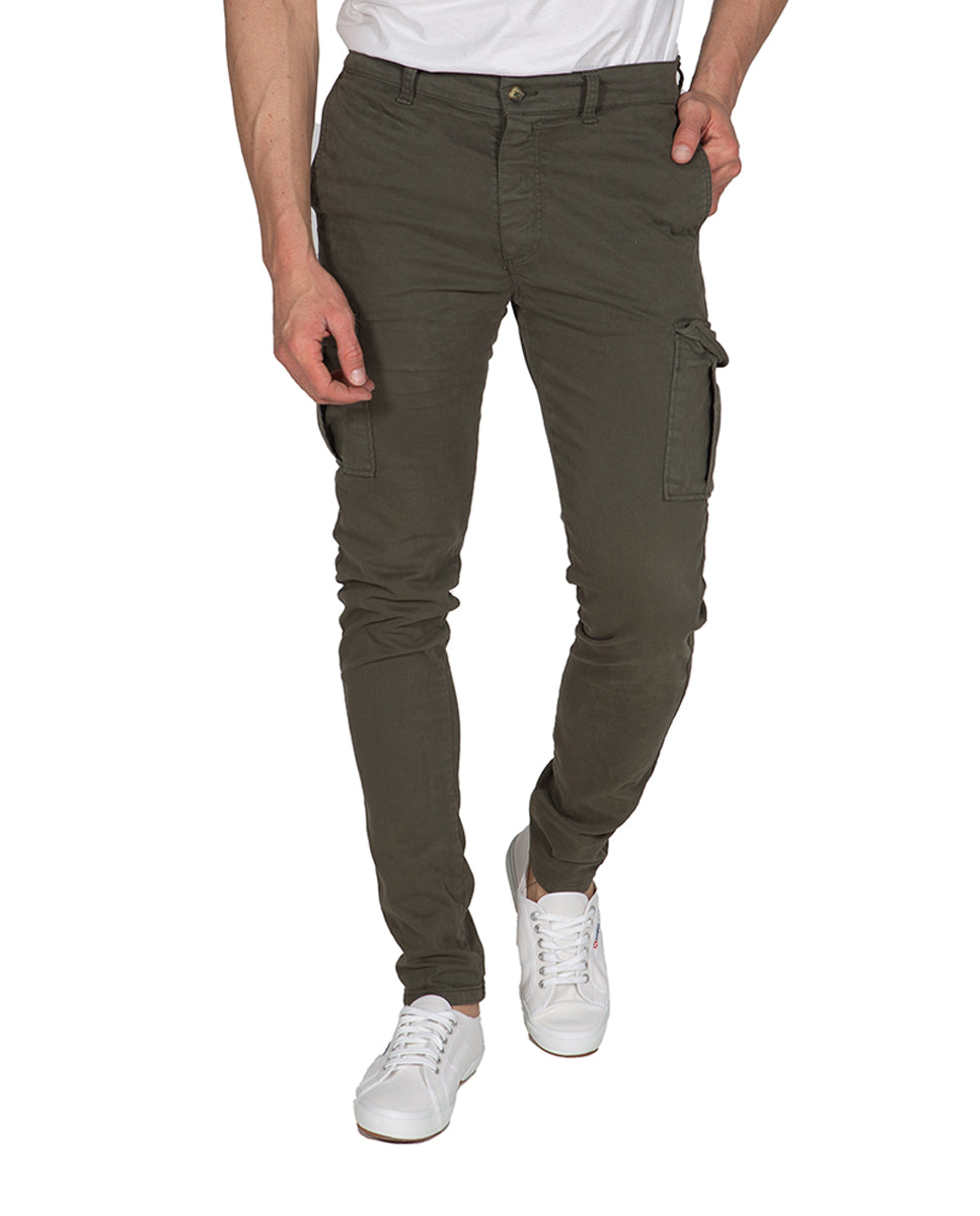 Chino Skinny Cargo Verde Bosque