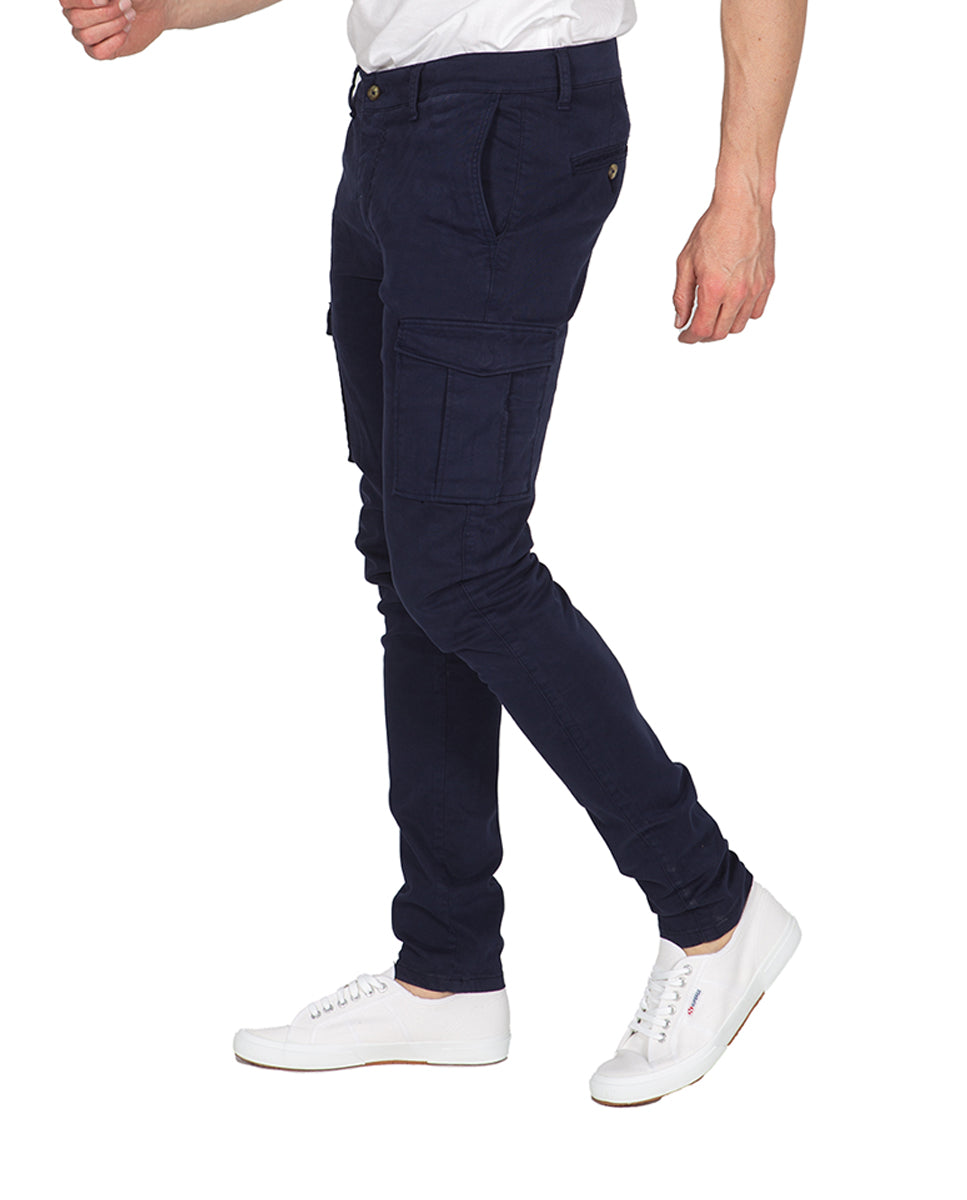 Chino Skinny Cargo Marino