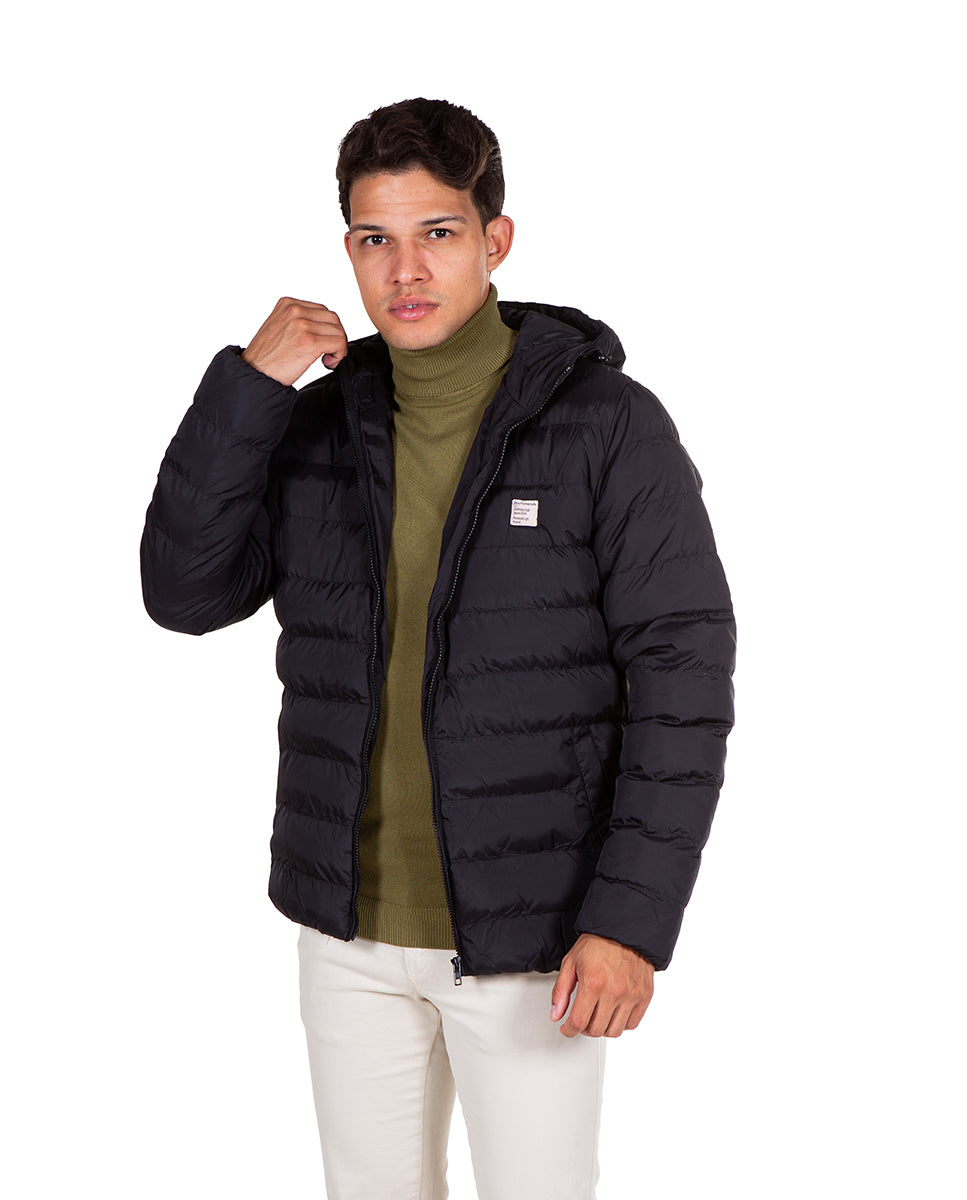 Quilted Down Jacket with Hood