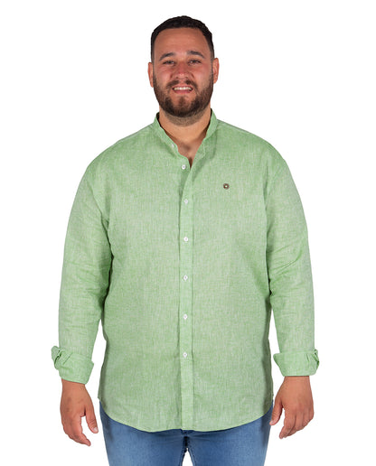 Green Linen Mao Shirt