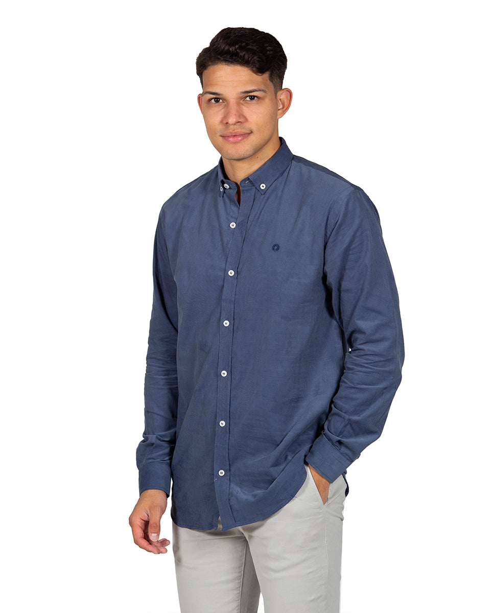 Night Blue Micro Corduroy Shirt