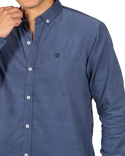 Night Blue Micro Corduroy Shirt