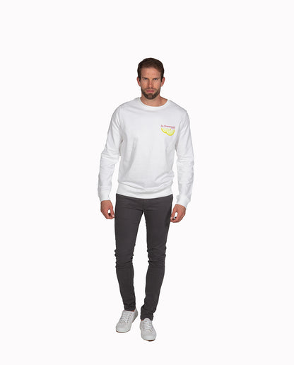 White Name Embroidered Sweatshirt