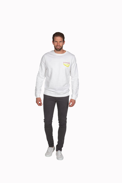 White Name Embroidered Sweatshirt