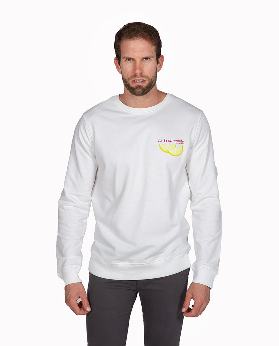 White Name Embroidered Sweatshirt