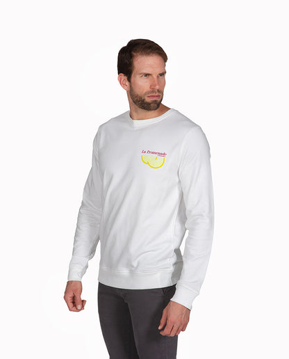 White Name Embroidered Sweatshirt