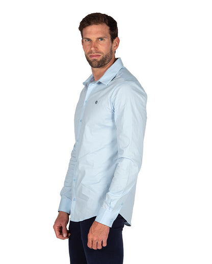 Light Blue Stretch Poplin Shirt