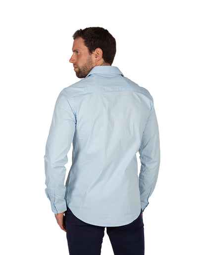 Light Blue Stretch Poplin Shirt