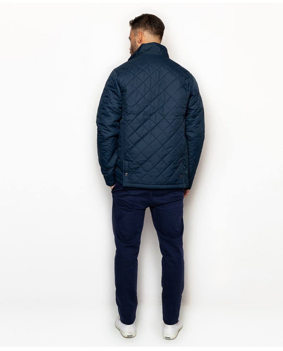 Navy Blue Rhombus Quilted 