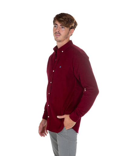 Burgundy Micro Corduroy Shirt