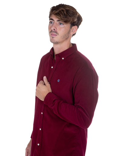 Burgundy Micro Corduroy Shirt