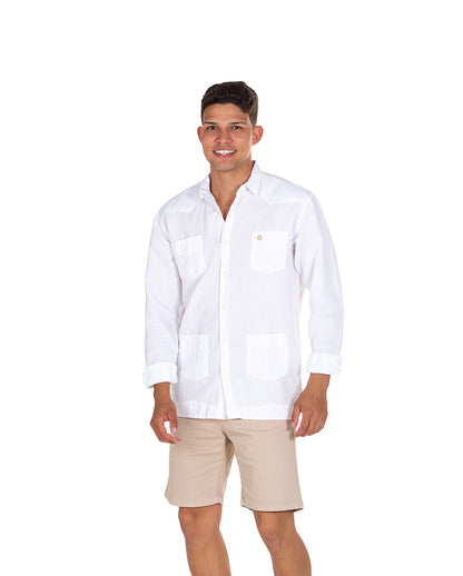 White Linen Effect Guayabera