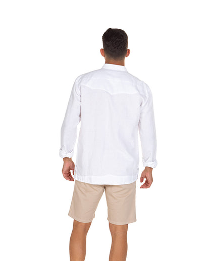 White Linen Effect Guayabera