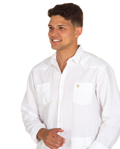 White Linen Effect Guayabera