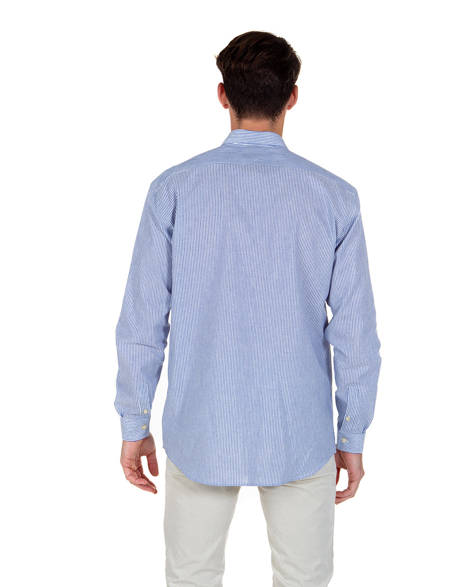Camisa Lino Rayas Azules