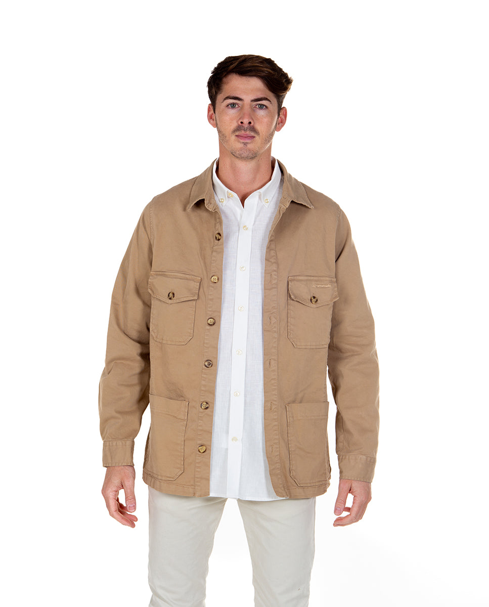 Beige Elastic Safari Jacket