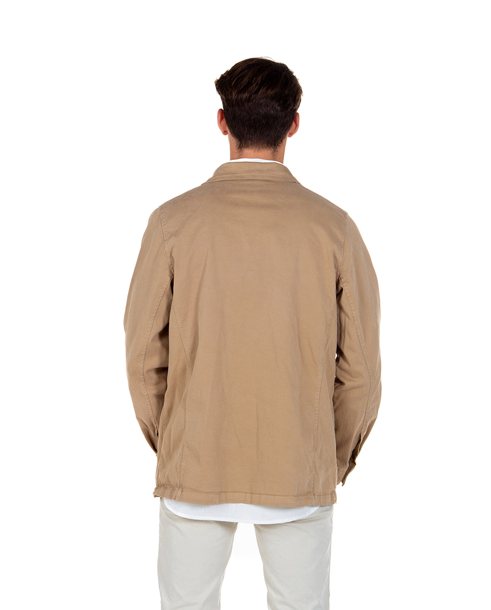 Beige Elastic Safari Jacket