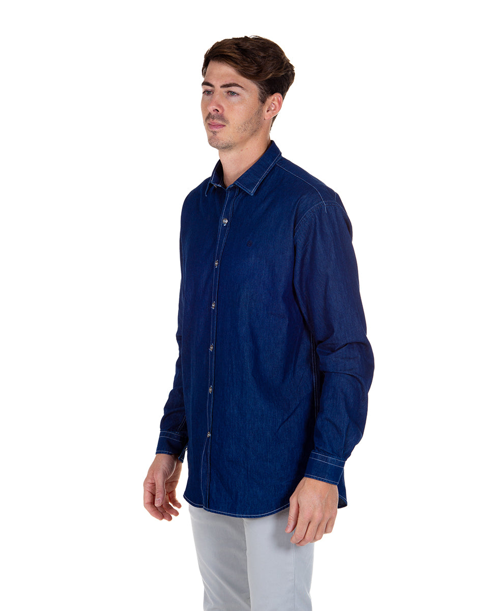 Dark Blue Denim Shirt